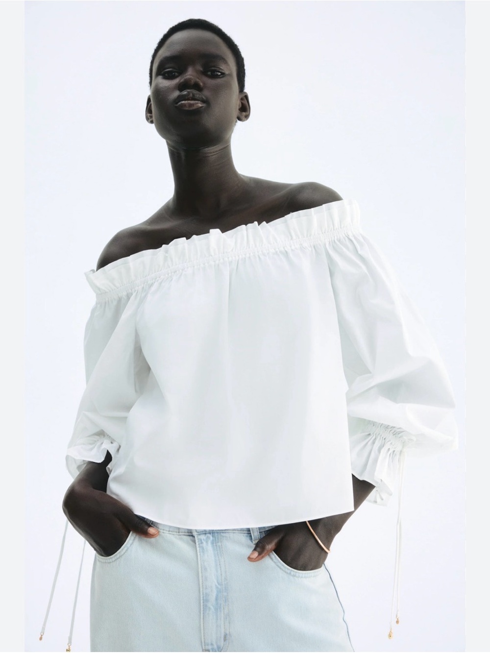 White Off-Shoulder Blouse